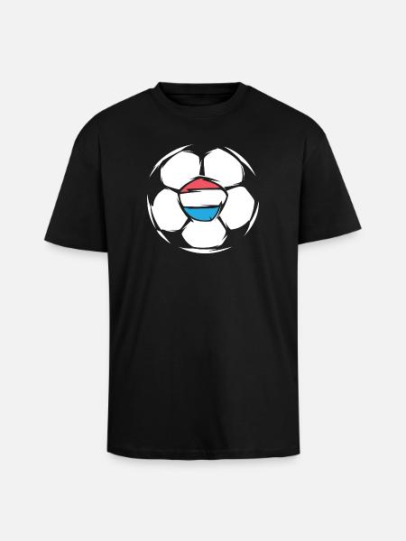 Team Netherlands Soccer Illustration Ball Icon - Unisex Oversized Heavyweight T-shirt - black
