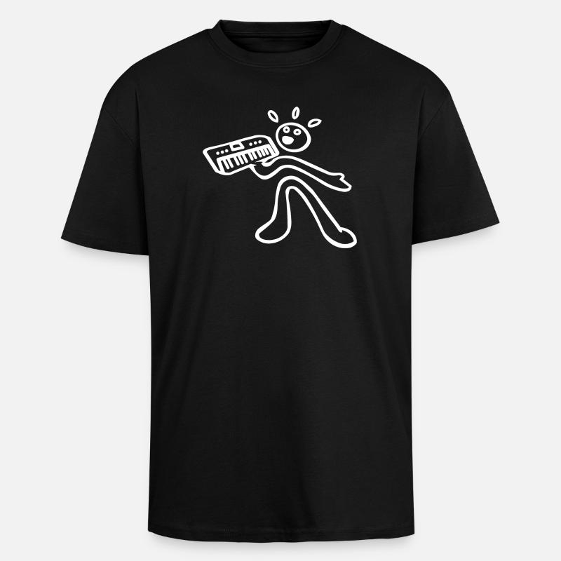 synth player - Unisex Oversized Heavyweight T-shirt - black