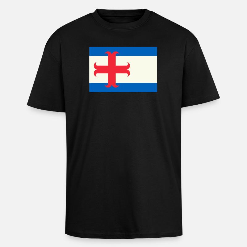 drapeau Zutphen - T-shirt unisexe oversize épais - noir