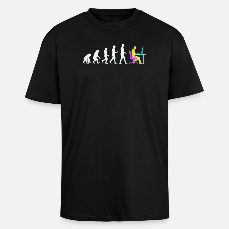 Développeur Evolution Computergeek Open Source - T-shirt unisexe oversize épais - noir