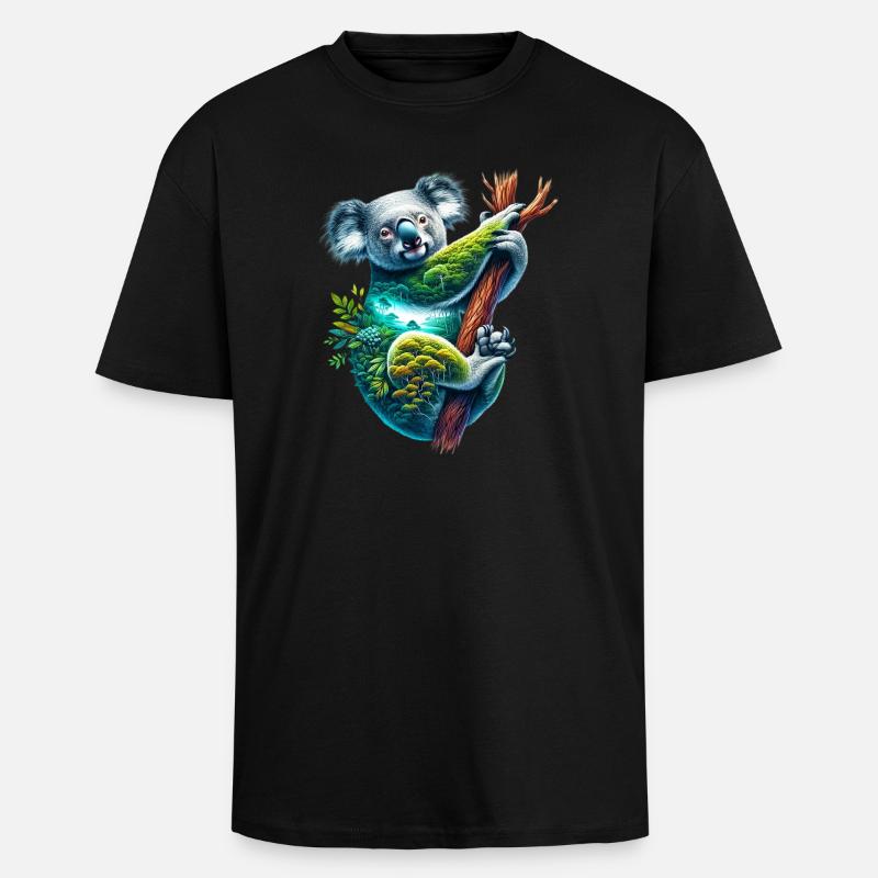 Koala - Unisex Oversized Heavyweight T-shirt - black