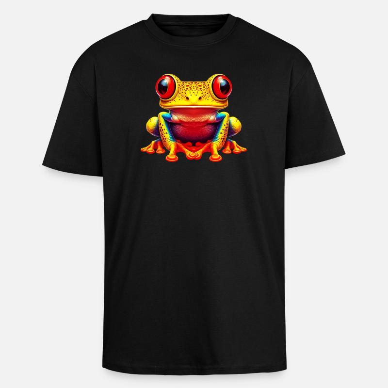 Frosch - Oversized Heavyweight Unisex T-Shirt - Schwarz