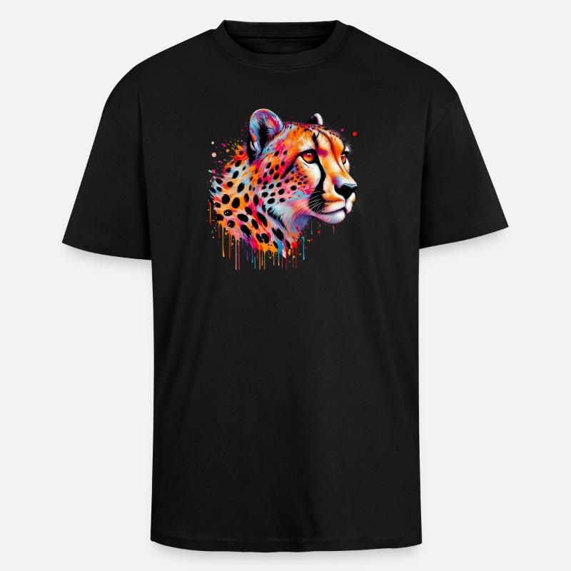 Gepard - Oversized Heavyweight Unisex T-Shirt - Schwarz