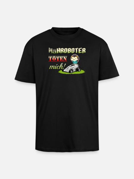 Robotic lawnmowers kill hedgehogs - Unisex Oversized Heavyweight T-shirt - black