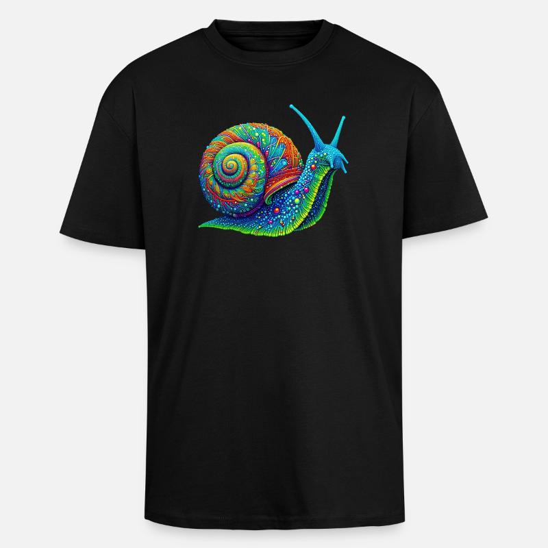 Snail - Unisex Oversized Heavyweight T-shirt - black