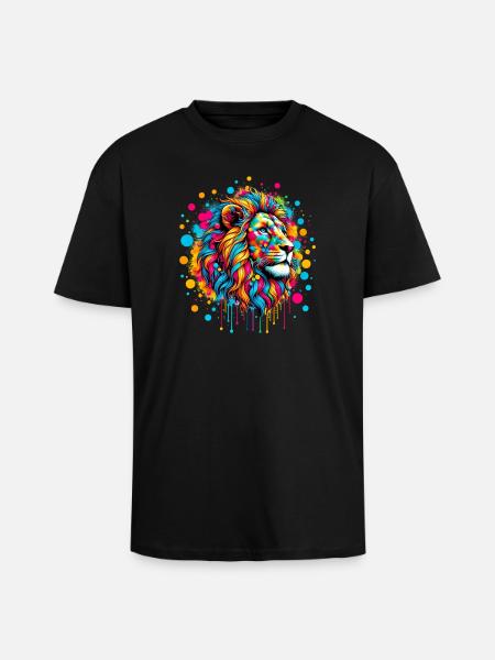 Lion - T-shirt unisexe oversize épais - noir