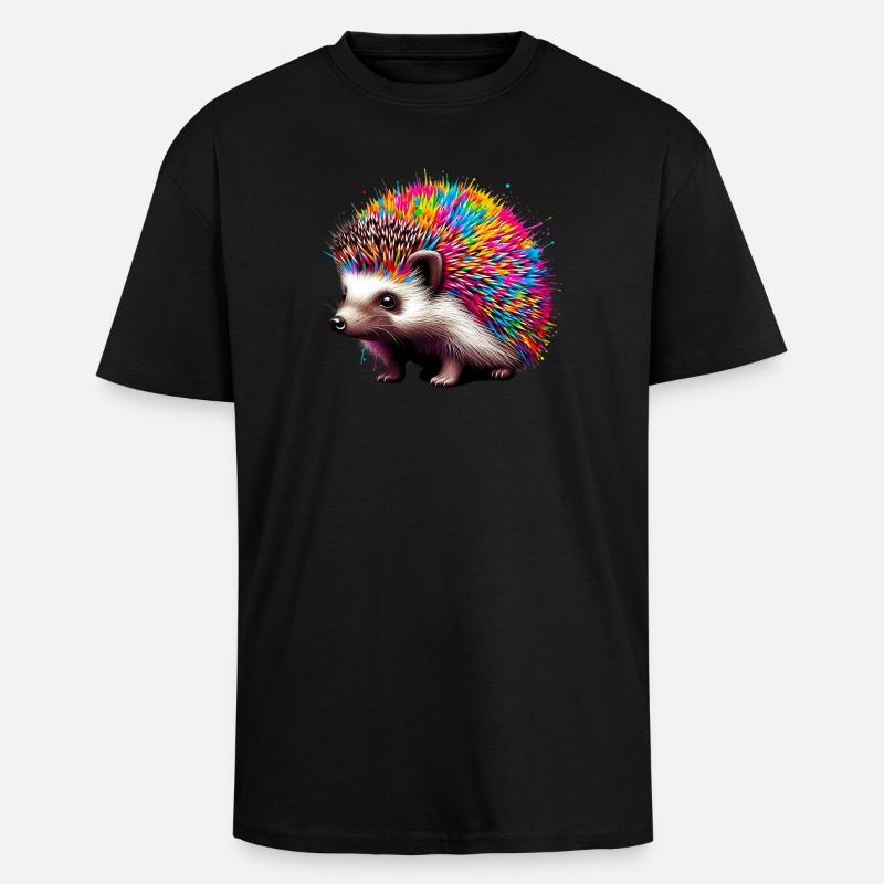 Hérisson - T-shirt unisexe oversize épais - noir