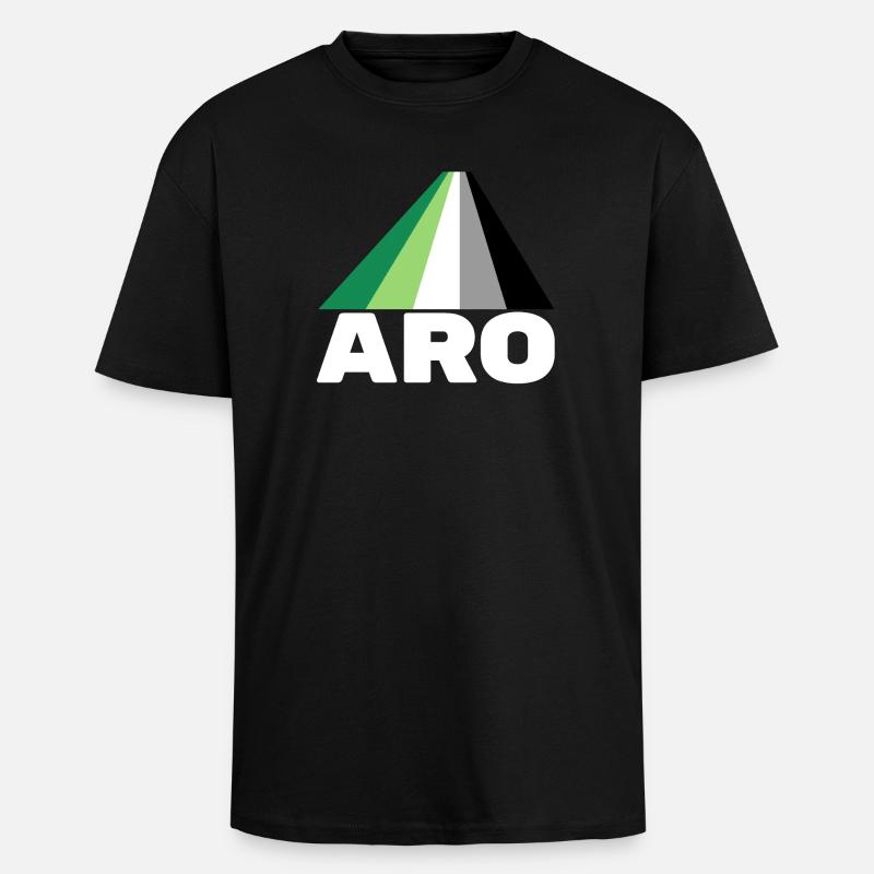 Aromanticism, aromantic, aro - Unisex Oversized Heavyweight T-shirt - black