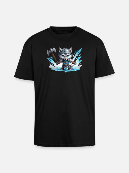 Viking Wolf Warrior - Unisex Oversized Heavyweight T-shirt - black