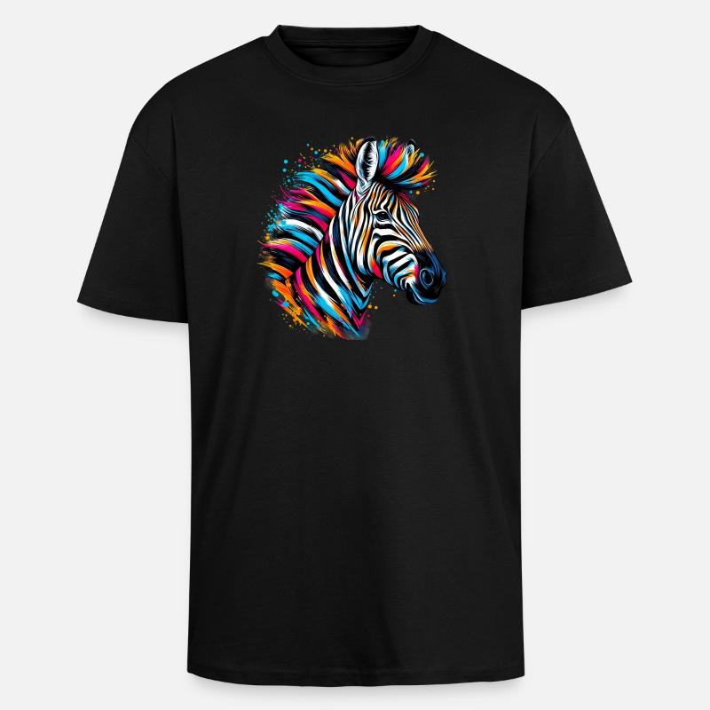 Zebra - Oversized Heavyweight Unisex T-Shirt - Schwarz