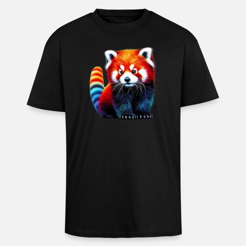 Petit panda - T-shirt unisexe oversize épais - noir