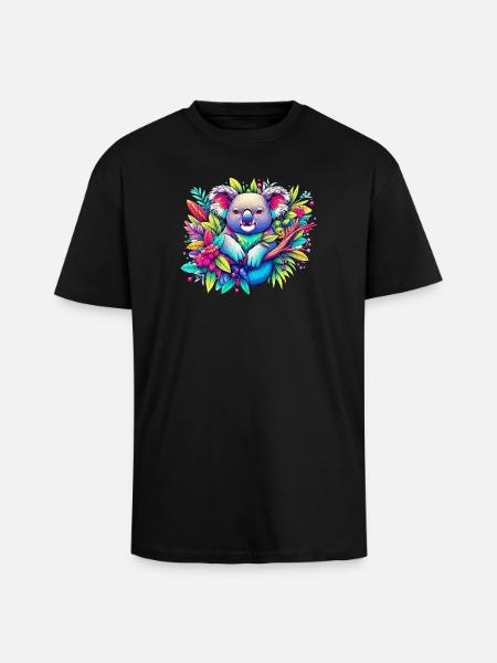 Koala - T-shirt unisexe oversize épais - noir