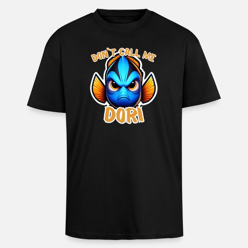 Dori en colère - T-shirt unisexe oversize épais - noir