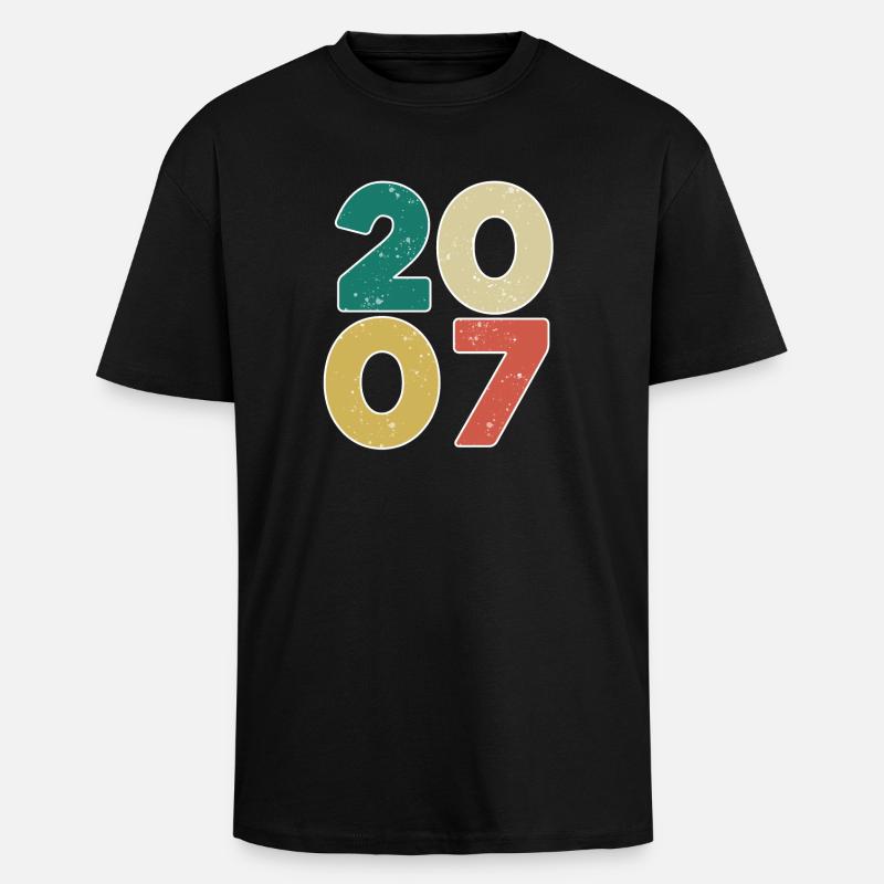 2007 - Année 2007 - Année 2007 - T-shirt unisexe oversize épais - noir