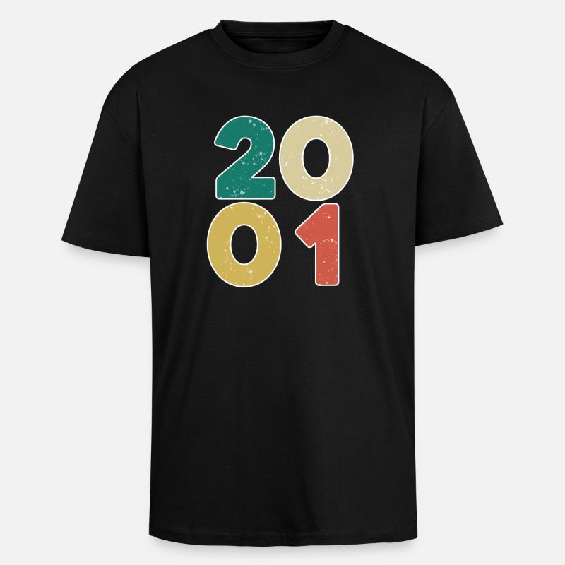 2001 - Année 2001 - Année 2001 - T-shirt unisexe oversize épais - noir