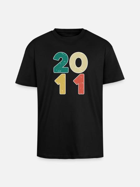 2011 - Year 2011 - Year 2011 - Unisex Oversized Heavyweight T-shirt - black