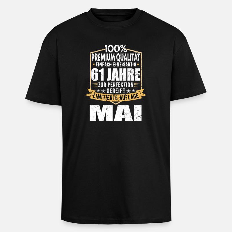 61 ans anniversaire Design Limited - T-shirt unisexe oversize épais - noir