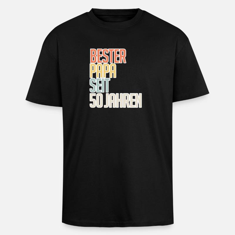 Bester Papa seit 50 Jahren - Oversized Heavyweight Unisex T-Shirt - Schwarz