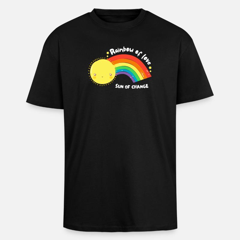 LGBT-Regenbogen der Liebe - Oversized Heavyweight Unisex T-Shirt - Schwarz