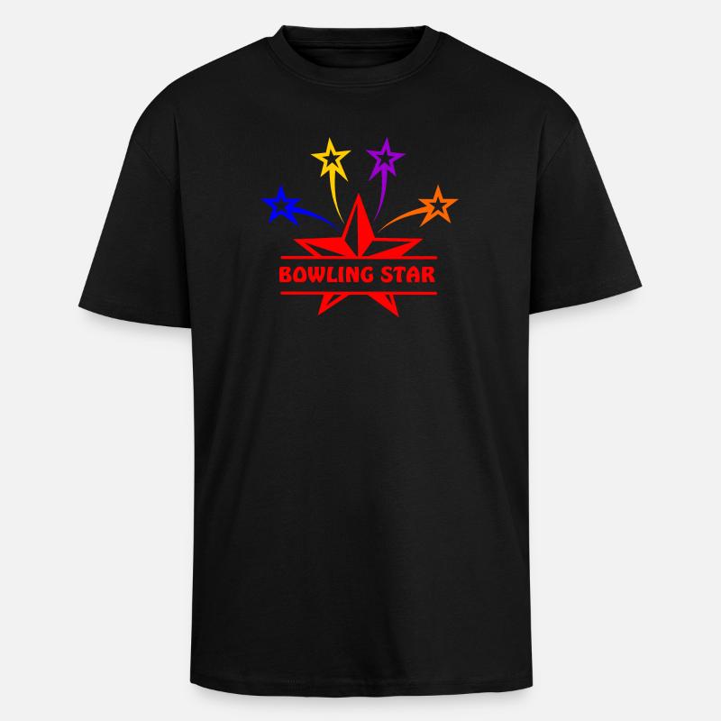 Couleur étoile de bowling - T-shirt unisexe oversize épais - noir