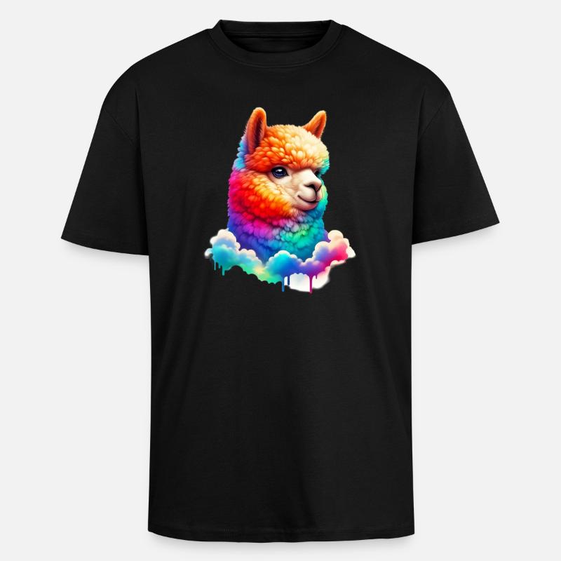 Alpaka - Oversized Heavyweight Unisex T-Shirt - Schwarz