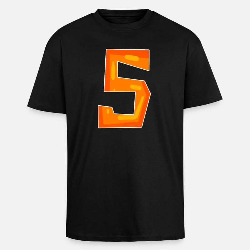 5 Orange - T-shirt unisexe oversize épais - noir