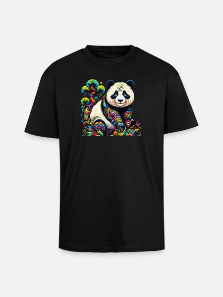 Panda - T-shirt unisexe oversize épais - noir