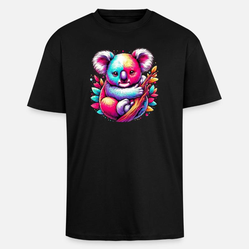 Koala - T-shirt unisexe oversize épais - noir