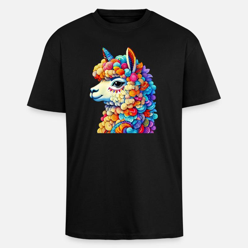 Alpaka - Oversized Heavyweight Unisex T-Shirt - Schwarz