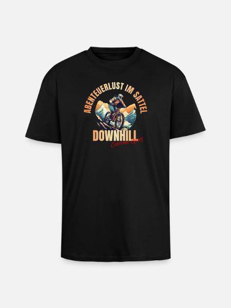 MTB: Abenteuerlust im Sattel - Oversized Heavyweight Unisex T-Shirt - Schwarz