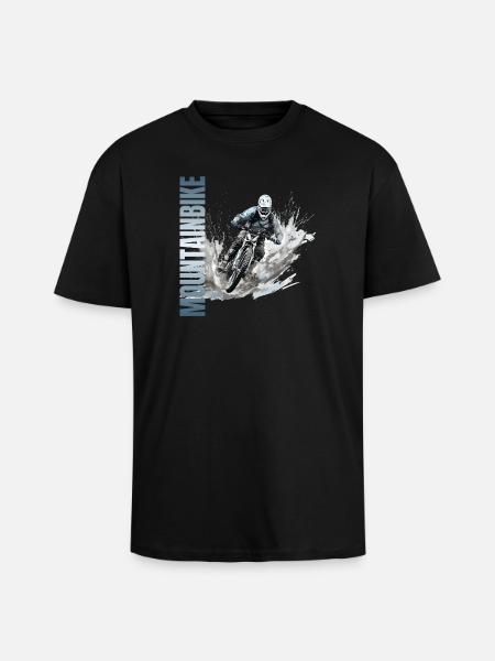 Mountainbike - Oversized Heavyweight Unisex T-Shirt - Schwarz