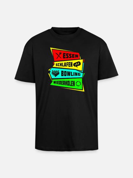 Eat Sleep Repeat bowling - Unisex Oversized Heavyweight T-shirt - black