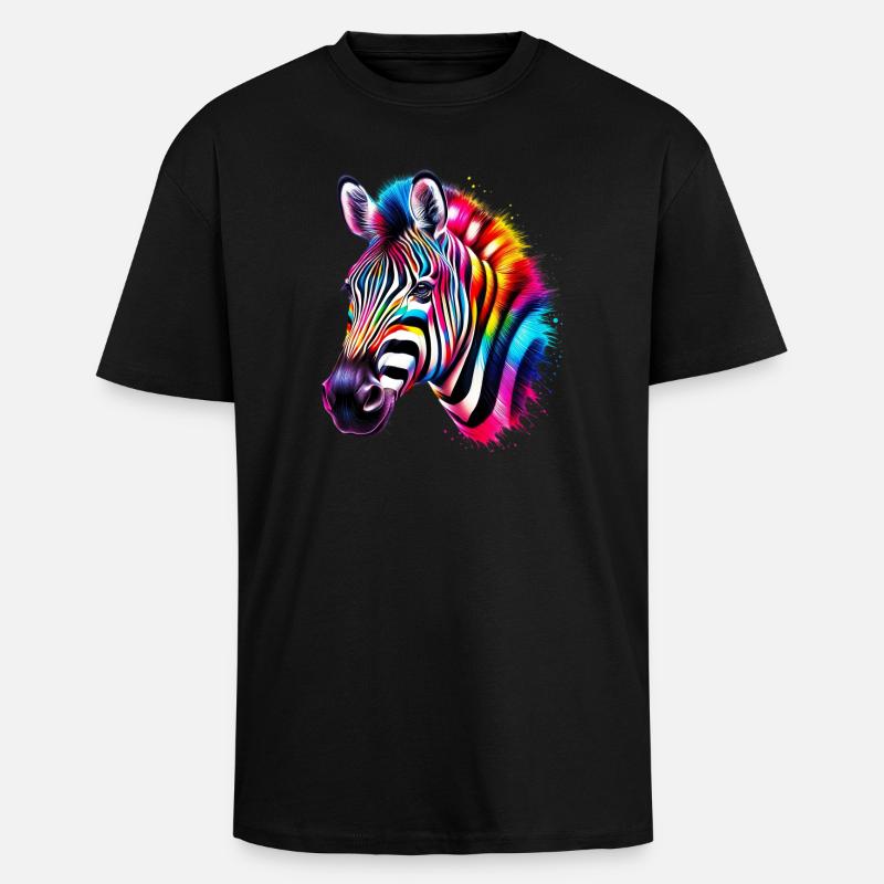 Zebra - Unisex Oversized Heavyweight T-shirt - black