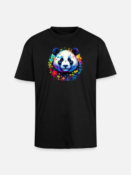 Panda - T-shirt unisexe oversize épais - noir