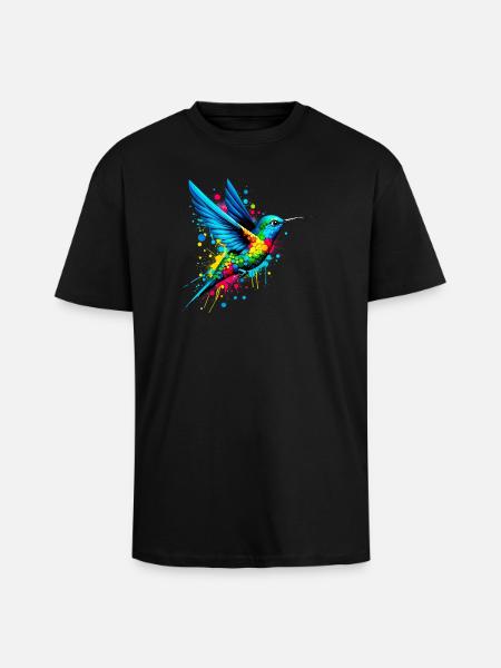 Hummingbird - Unisex Oversized Heavyweight T-shirt - black