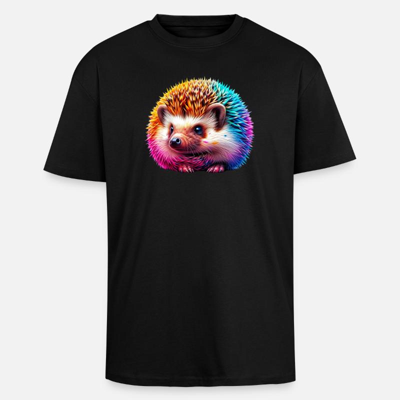 Hedgehog - Unisex Oversized Heavyweight T-shirt - black