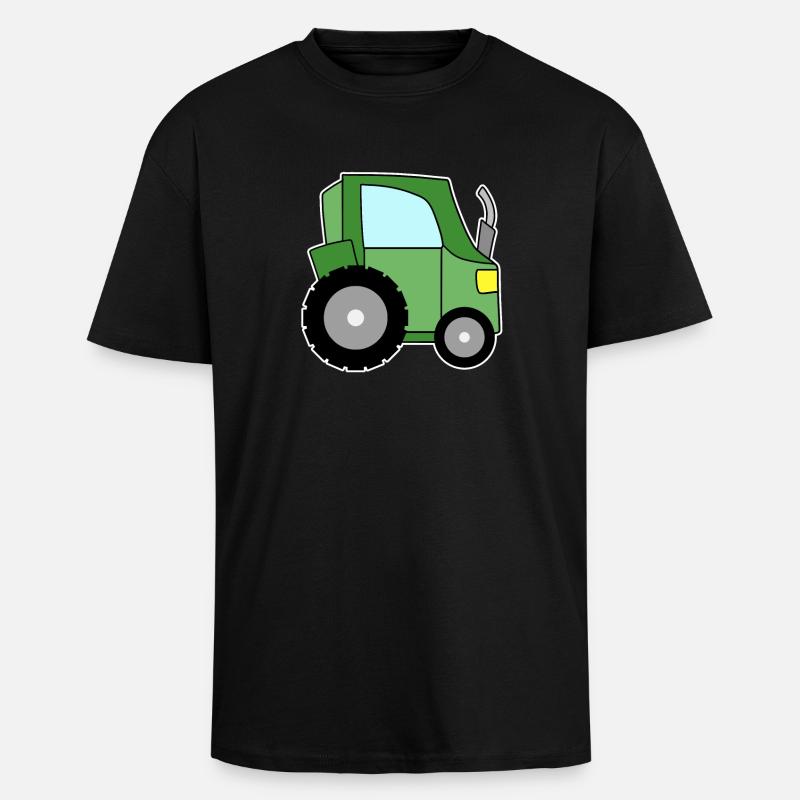 Traktor grün - Oversized Heavyweight Unisex T-Shirt - Schwarz