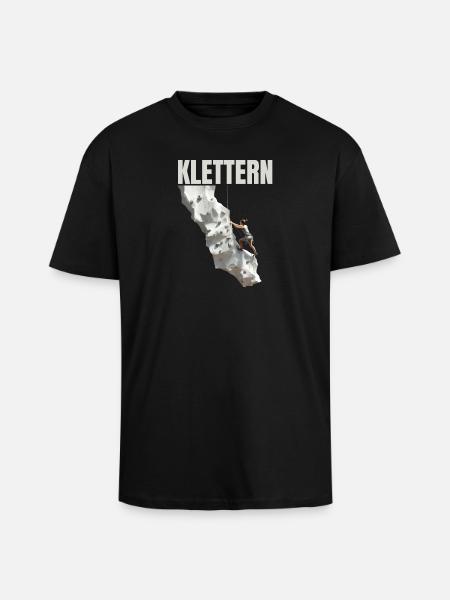 Klettern - Oversized Heavyweight Unisex T-Shirt - Schwarz
