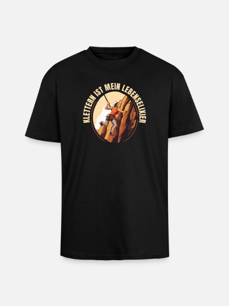 Klettern ist mein Lebenselixier - Oversized Heavyweight Unisex T-Shirt - Schwarz