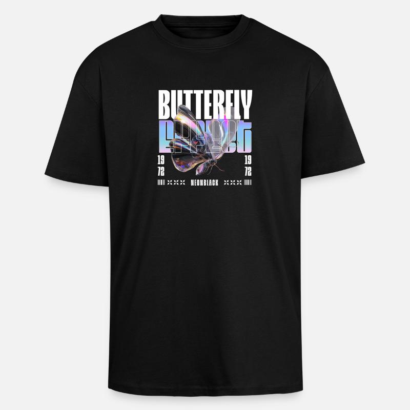 Holo effet papillon - T-shirt unisexe oversize épais - noir