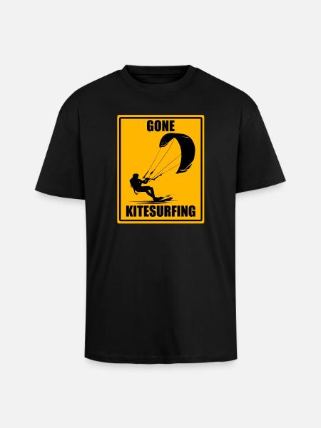 Gone Kitesurfing Vintage Kiteboarding Design Shirt - Unisex oversized t-shirt i kraftig kvalitet - svart
