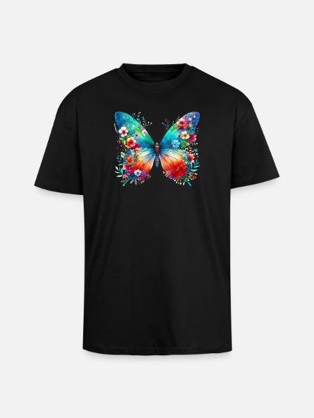 Papillon - T-shirt unisexe oversize épais - noir