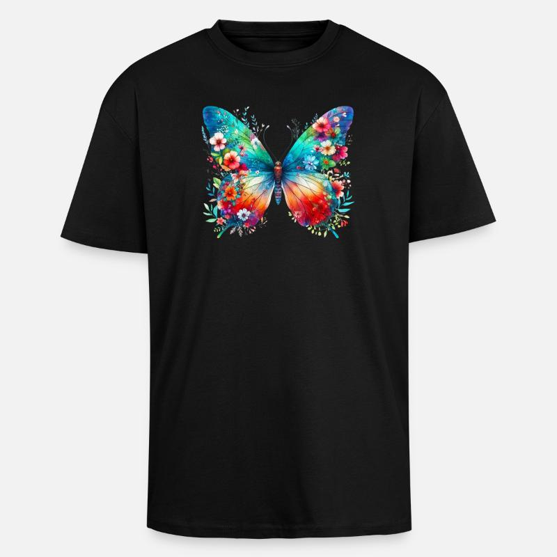 Butterfly - Unisex Oversized Heavyweight T-shirt - black