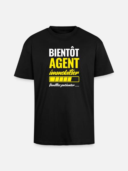 Soon Real Estate Agent please wait - Unisex Oversized Heavyweight T-shirt - black