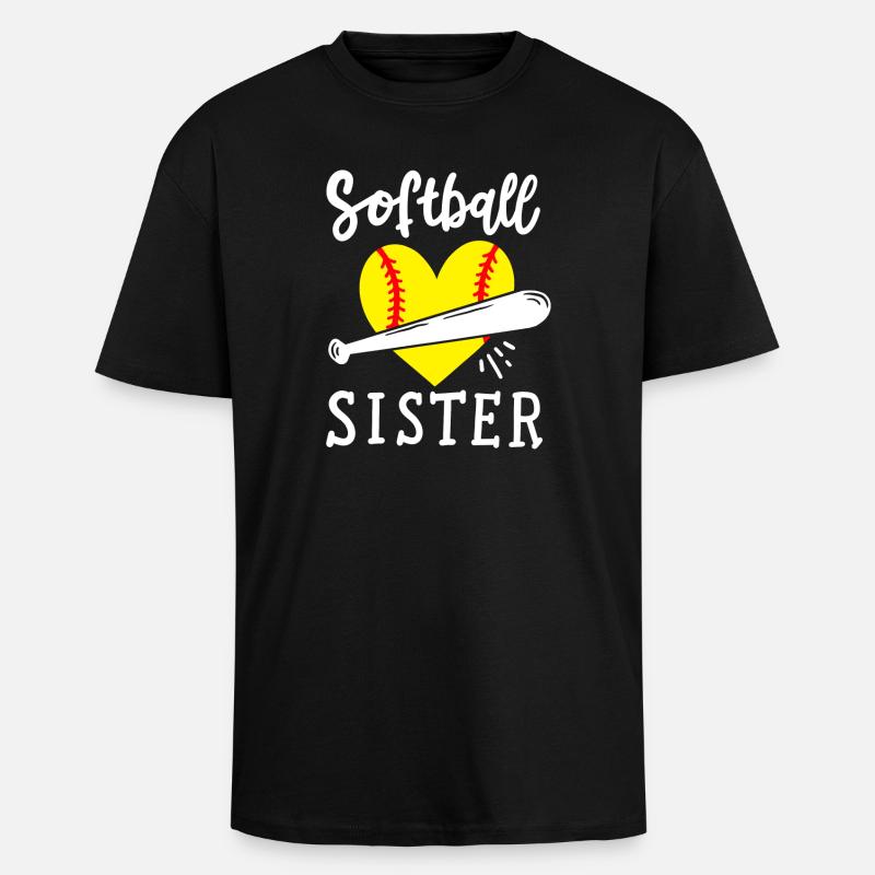 Softball Schwester - Oversized Heavyweight Unisex T-Shirt - Schwarz