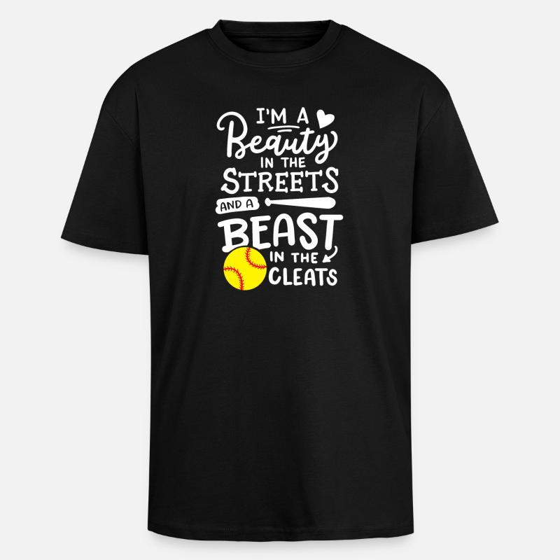 Softball Softball-Spieler - Oversized Heavyweight Unisex T-Shirt - Schwarz