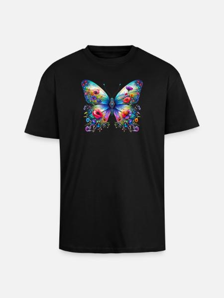 Papillon - T-shirt unisexe oversize épais - noir