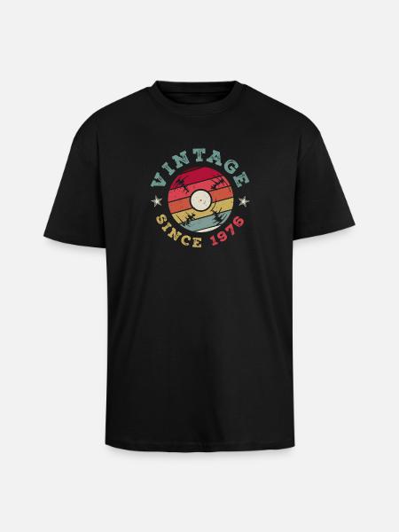 Millésime 1976 - T-shirt unisexe oversize épais - noir