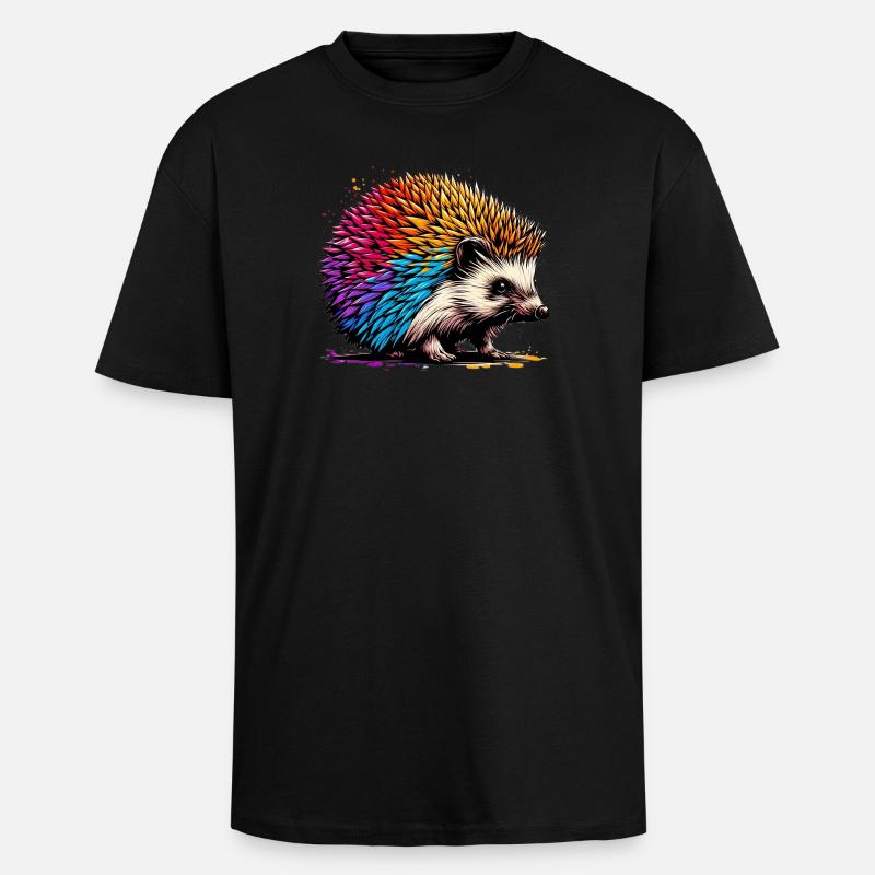Hérisson - T-shirt unisexe oversize épais - noir