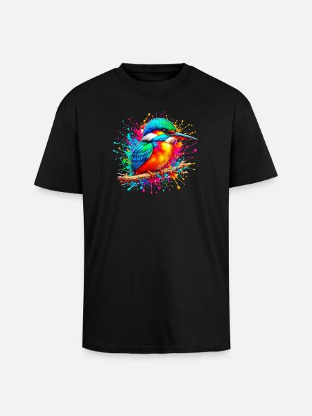 Kingfisher - Unisex Oversized Heavyweight T-shirt - black